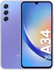 Samsung Galaxy A34 5G Dual SIM 8/256GB SM-A346BLVEEUE Light Violet цена и информация | Мобильные телефоны | kaup24.ee
