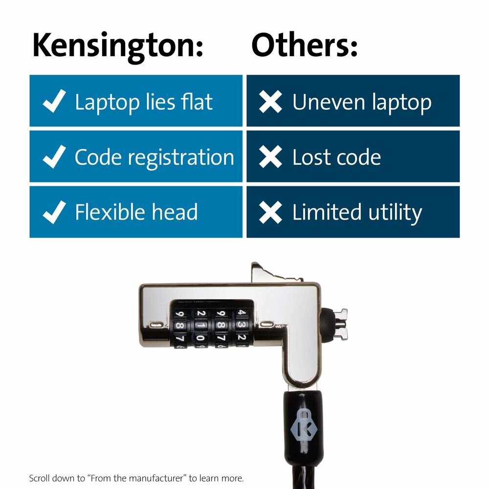 Turva-kaabel Kensington K60603WW hind ja info | Sülearvuti tarvikud | kaup24.ee