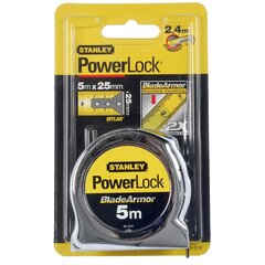 Рулетка Stanley Powerlock Blade Armor (5 м x 25 мм) цена и информация | Механические инструменты | kaup24.ee