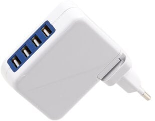 Omega USB laadija 4xUSB EU + kaabel, valge (42672) hind ja info | Mobiiltelefonide laadijad | kaup24.ee