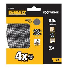 Шлифовальный диск Dewalt dtm3103-qz, Ø 125 мм, 80 г, 5 шт. цена и информация | Механические инструменты | kaup24.ee