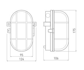 GTV lamp SANGUESA, 40W, E27, IP54, must raam, ABS/klaas OS-KAM060-10 hind ja info | Seinavalgustid | kaup24.ee