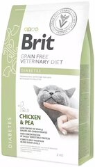 Brit GF Veterinary Diets täiskasvanud kassidele koos kana ja hernestega Diabetes, 2 kg цена и информация | Сухой корм для кошек | kaup24.ee