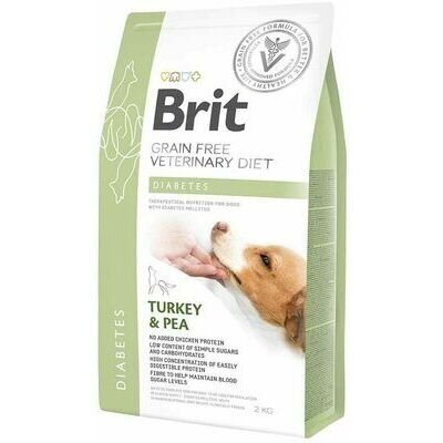 Brit GF Veterinary Diets täiskasvanud koertele koos kalkuni ja hernestega Diabetes, 2 kg цена и информация | Kuivtoit koertele | kaup24.ee