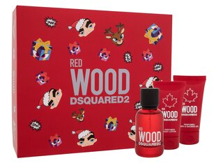 Набор для женщин Dsquared2 Red Wood: туалетная вода EDT, 50 мл + лосьон для тела, 50 мл + гель для душа, 50 мл цена и информация | Женские духи | kaup24.ee