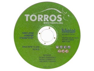 Lõikeketas Torros 125x1,2x22,2 mm цена и информация | Шлифовальные машины | kaup24.ee