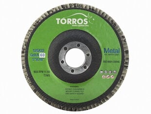 Круг лепестковый TORROS 125x22 P60 цена и информация | Шлифовальные машины | kaup24.ee