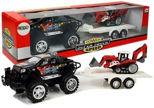 Maastikusõiduk koos traktoriga, must, 51 cm hind ja info | Poiste mänguasjad | kaup24.ee