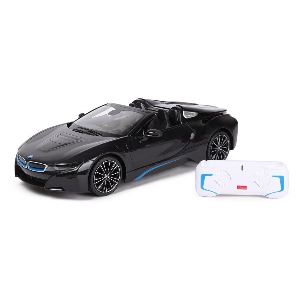 Kaugjuhitav auto, must Rastar BMW i8 Roadster 1:14 hind ja info | Poiste mänguasjad | kaup24.ee