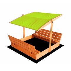 Immutatud puidust liivakast katusega 4IQ, 120x120 cm hind ja info | Liivakastid, liiv ja mänguasjad | kaup24.ee
