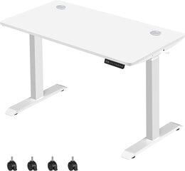 электрический регулируемый по высоте письменный стол Songmics , 140 x 70, белый цена и информация | Компьютерные, письменные столы | kaup24.ee