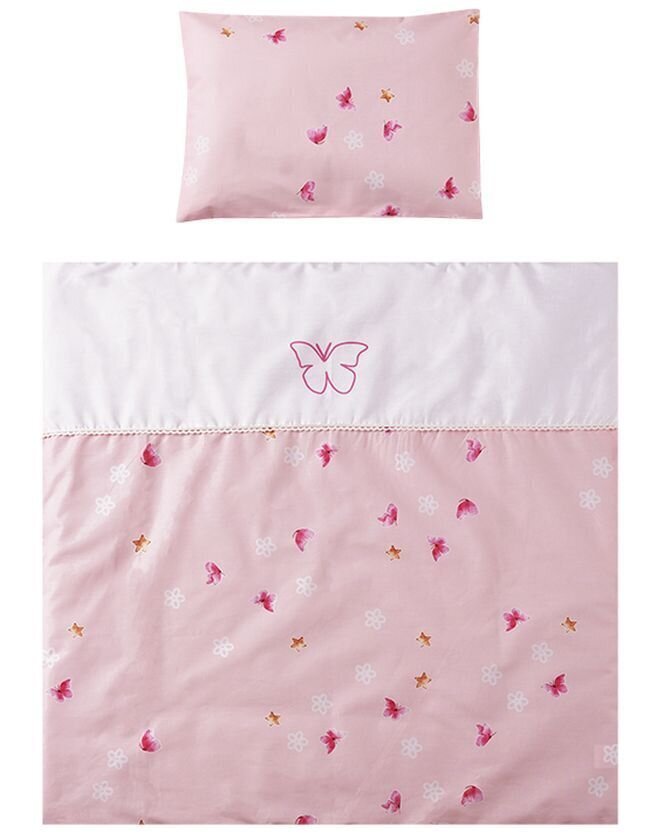Voodipesukomplekt beebile Lorelli First Dream, Butterflies Pink цена и информация | Beebide ja laste voodipesu | kaup24.ee