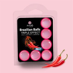 6 Brasiilia palli komplekt kolmekordse efektiga (kuumus, külm ja vibratsioon) hind ja info | Lubrikandid | kaup24.ee