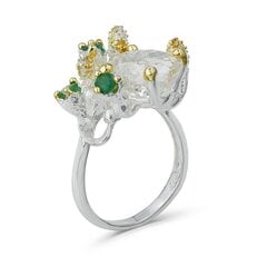 Серебряное (925) кольцо с драгоценными камнями, код f50326 F50326EU-53 цена и информация | Кольца | kaup24.ee