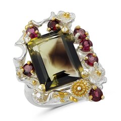 Серебряное (925) кольцо с драгоценными камнями, код f50314 F50314EU-60 цена и информация | Кольцо | kaup24.ee