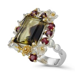 Серебряное (925) кольцо с драгоценными камнями, код f50314 F50314EU-60 цена и информация | Кольцо | kaup24.ee