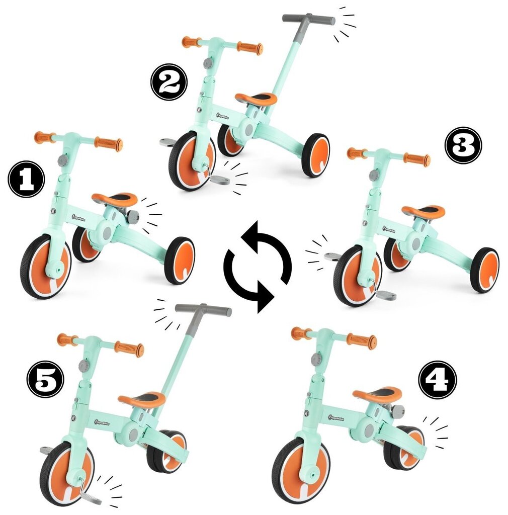 Kolmerattaline HyperMotion Tobi Rocket 5in1, hall hind ja info | Kolmerattalised jalgrattad | kaup24.ee