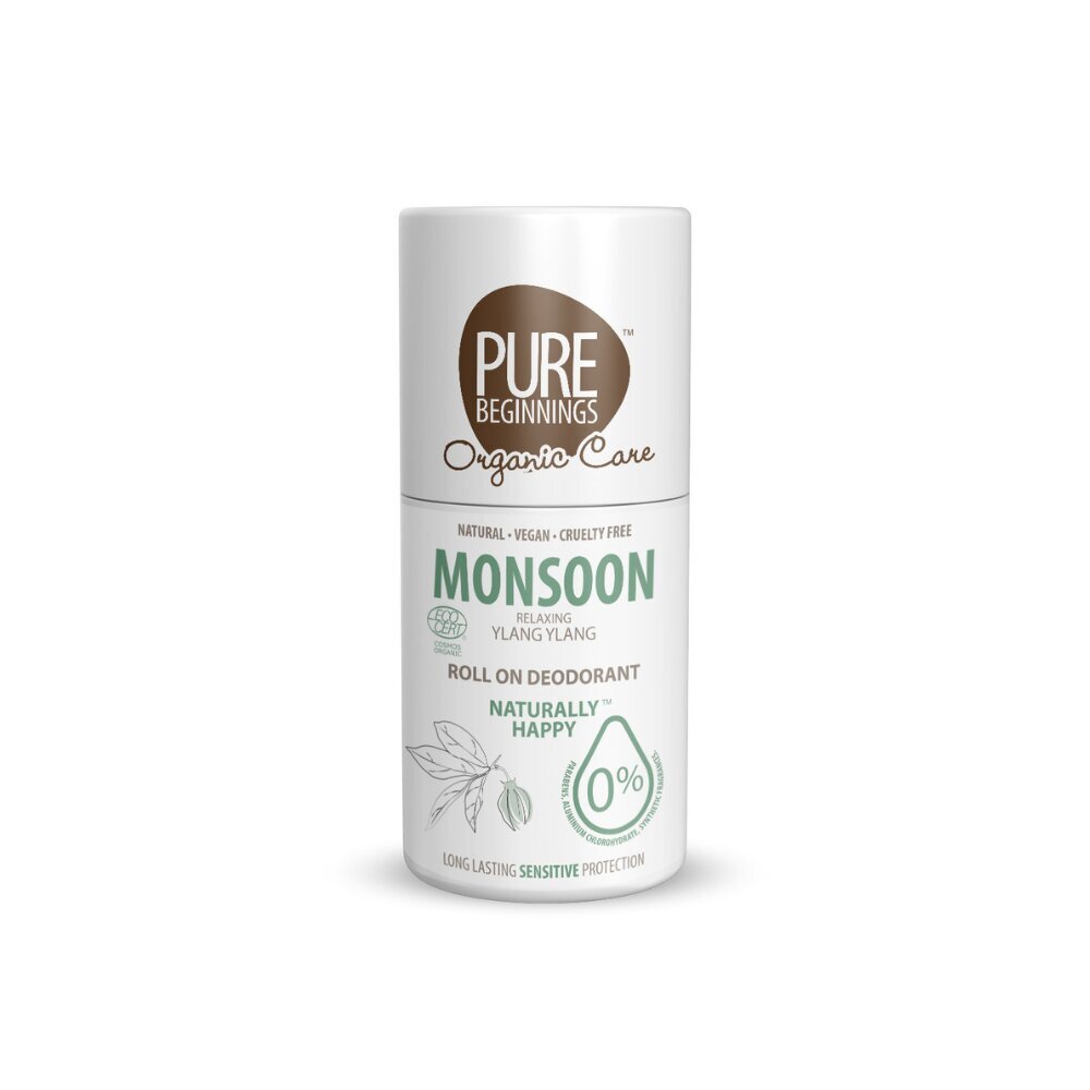 Pure Beginnings looduslik Ylang-ylang lõhnaga deodorant roll-on Monsoon, 75 ml hind ja info | Deodorandid | kaup24.ee
