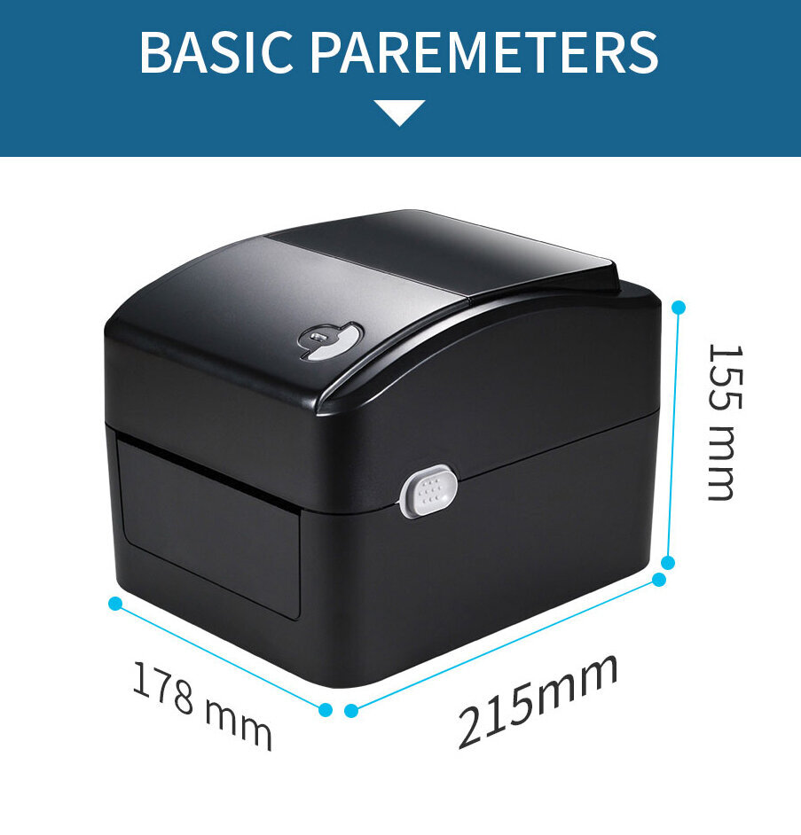 Termoprinter etikettide ja kleebiste jaoks 108mm, Xprinter XP-420B цена и информация | Printerid | kaup24.ee