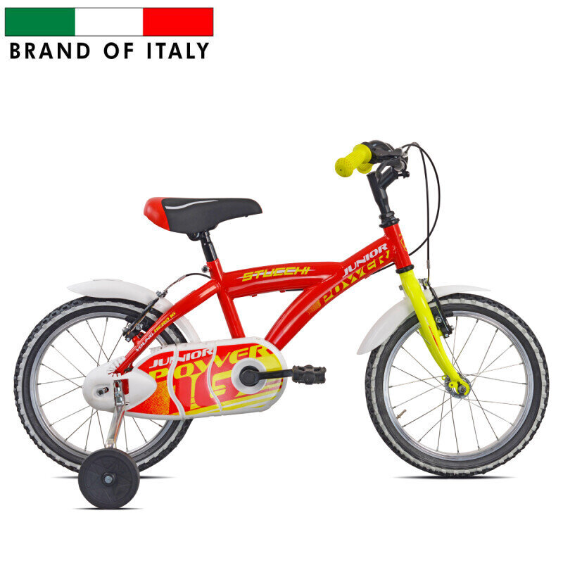 Laste jalgratas Stucchi Junior punane/kollane (ratta suurus: 16") hind ja info | Jalgrattad | kaup24.ee