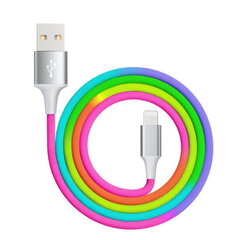 TakeMe Rainbow серии тканевый плетеный кабель Lightning на USB для подзаряда / передачи данных QC 3.0 1м цена и информация | Кабели для телефонов | kaup24.ee