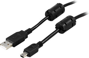 Deltaco Ferrite USB-A, Mini-USB B, 2 м цена и информация | Кабели для телефонов | kaup24.ee