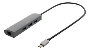 Встраиваемый концентратор Deltaco USBC-1294 USB-C, RJ45, 3xUSB-A 3.0 цена и информация | Адаптеры и USB-hub | kaup24.ee