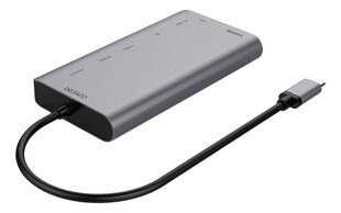 Jaotur Deltaco USBC-HDMI19 USB-C/HDMI/DisplayPort/USB/RJ45/SD цена и информация | Адаптеры и USB-hub | kaup24.ee