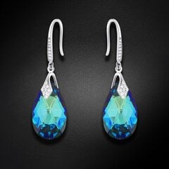 Naiste kõrvarõngad Diamond Sky „Baroque III (Bermuda Blue)“ koos Swarovski kristallidega DS02A529 hind ja info | Kõrvarõngad | kaup24.ee