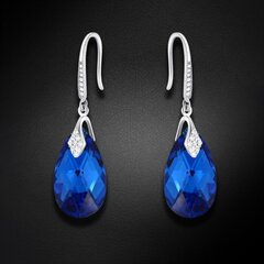 Серебряные серьги "Барокко III (Capri Blue Comet Argent Light)" с кристаллами Swarovski™ DS02A552 цена и информация | Серьги | kaup24.ee