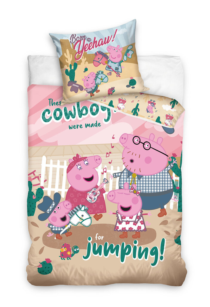 Peppa Pig laste voodipesukomplekt, 150x210, 2-osaline цена и информация | Beebide ja laste voodipesu | kaup24.ee