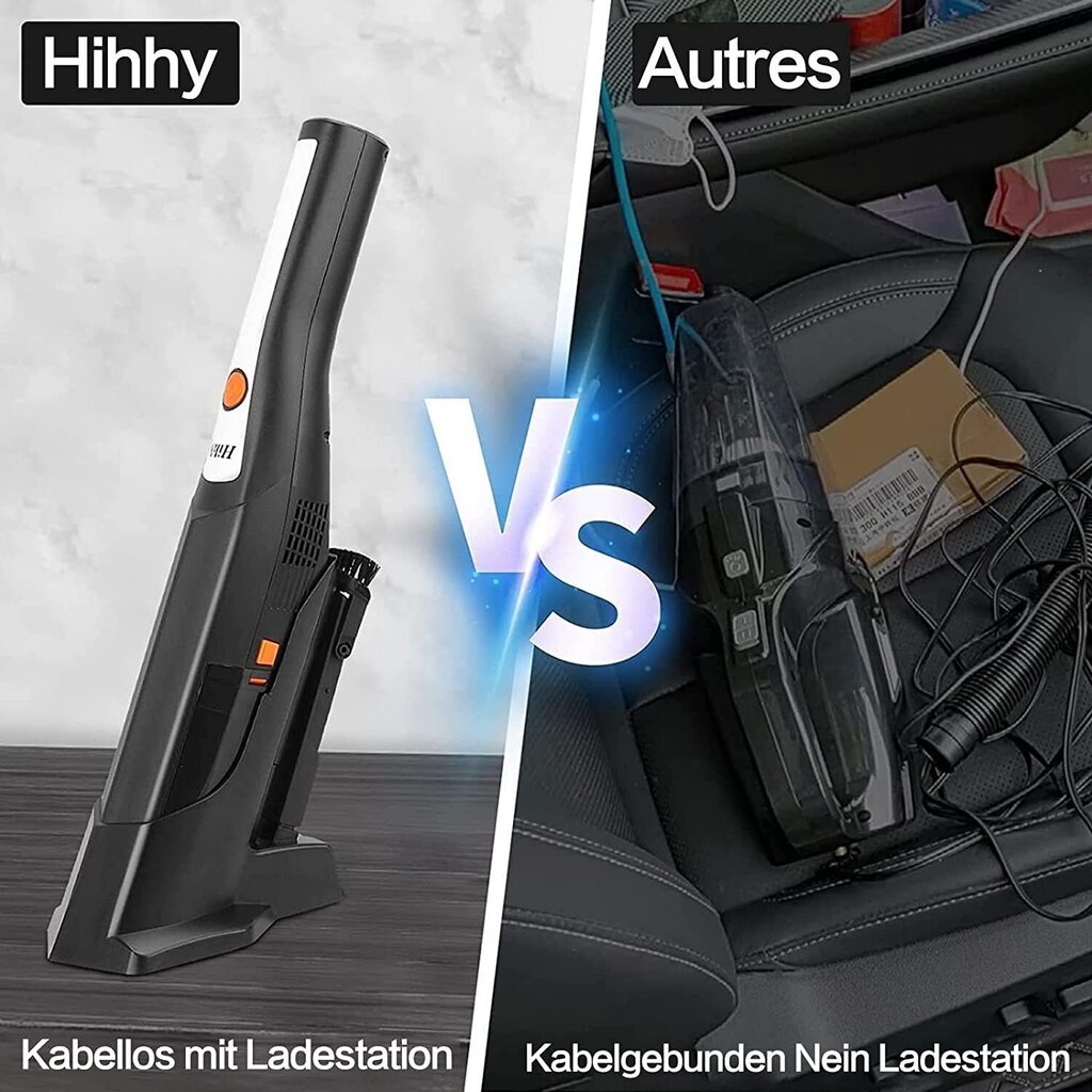 Hihhy ‎H-506 juhtmevaba käsitolmuimeja, must, 8000 Pa, 120W, 3000 mAh hind ja info | Tolmuimejad | kaup24.ee