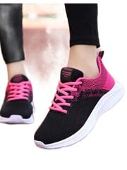 Naiste jooksujalatsid Lace-up, must roosaga цена и информация | Спортивная обувь, кроссовки для женщин | kaup24.ee