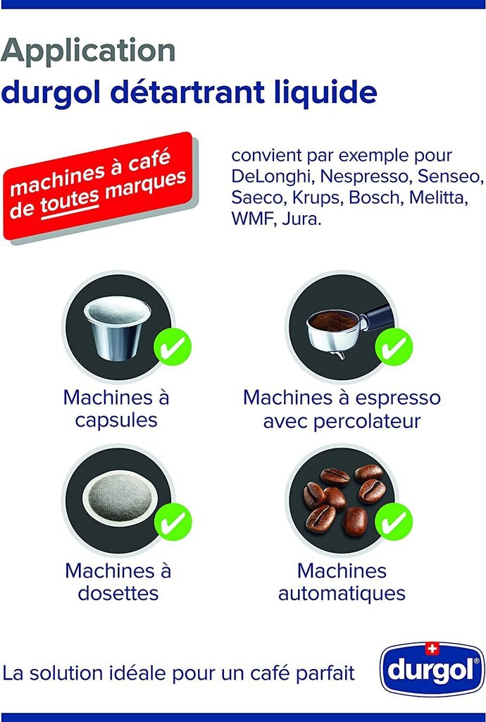 Durgol Swiss Espresso 2 x 125 ml, puhastusvedelik hind ja info | Puhastusvahendid | kaup24.ee