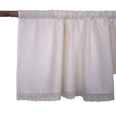 Натуральная льняная штора с кружевом Valance white, 140x50см. цена и информация | Занавески | kaup24.ee