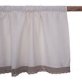 Looduslik linane kardin koos pitsiga Valance white, 140x50 cm