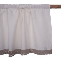 Натуральная льняная штора с кружевом Valance white, 140x90 см. цена и информация | Шторы, занавески | kaup24.ee