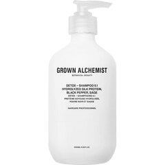 Hüdrolüüsitud siidiproteiini detoksifitseeriv šampoon, lükopeen, salvei Grown Alchemist, 500 ml hind ja info | Šampoonid | kaup24.ee
