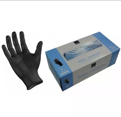 Одноразовые нитриловые перчатки Abena Classic Sensitive черные 100 шт. цена и информация | Рабочие перчатки | kaup24.ee