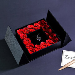 Подарочная коробка с 16 мыльными розами (украшения в подарочный набор не входят), LIVMAN цена и информация | Другие оригинальные подарки | kaup24.ee