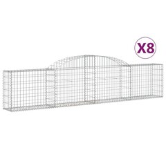 vidaXL kaarekujulised gabioonkorvid 8 tk, 300 x 30 x 60/80 cm, raud hind ja info | Aiad ja tarvikud | kaup24.ee