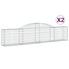 vidaXL kaarekujulised gabioonkorvid 2 tk, 300 x 30 x 60/80 cm, raud hind ja info | Aiad ja tarvikud | kaup24.ee