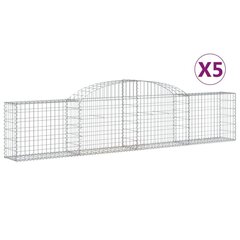 vidaXL kaarekujulised gabioonkorvid 5 tk, 300 x 30 x 60/80 cm, raud hind ja info | Aiad ja tarvikud | kaup24.ee