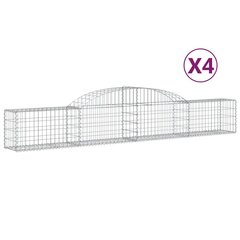 vidaXL kaarekujulised gabioonkorvid 4 tk, 300 x 30 x 40/60 cm, raud hind ja info | Aiad ja tarvikud | kaup24.ee