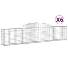 vidaXL kaarekujulised gabioonkorvid 6 tk, 300 x 30 x 60/80 cm, raud hind ja info | Aiad ja tarvikud | kaup24.ee