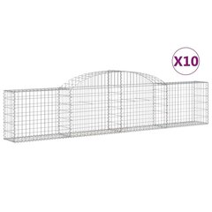 vidaXL kaarekujulised gabioonkorvid 10 tk, 300 x 30 x 60/80 cm, raud hind ja info | Aiad ja tarvikud | kaup24.ee