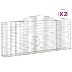 vidaXL kaarekujulised gabioonkorvid 2 tk, 300x30x120/140 cm, raud hind ja info | Aiad ja tarvikud | kaup24.ee