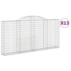 vidaXL kaarekujulised gabioonkorvid 13 tk, 300 x 30 x 140/160 cm, raud hind ja info | Aiad ja tarvikud | kaup24.ee