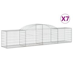 vidaXL kaarekujulised gabioonkorvid 7 tk, 300x50x60/80 cm, raud цена и информация | Заборы и принадлежности к ним | kaup24.ee