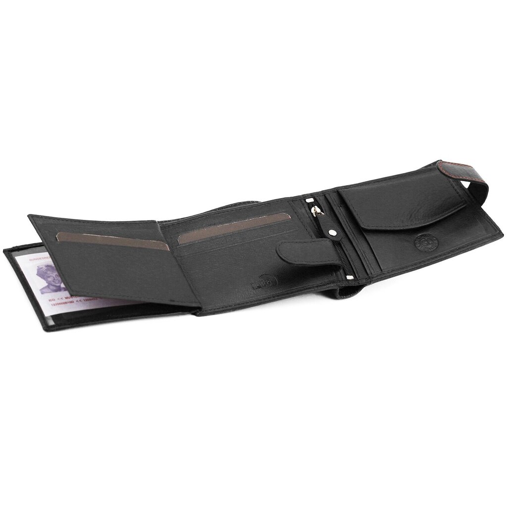 Genuine Leather rahakott RFID-kaitsega 1228BLK цена и информация | Meeste rahakotid | kaup24.ee
